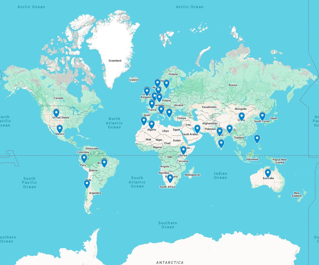 This image show where in the world participants joined the workshopd